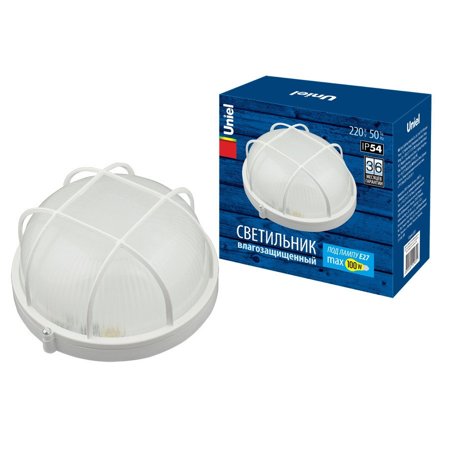 Потолочный влагозащищенный светильник Uniel UWL-R02 100W/E27 IP54 White (UL-00006772)